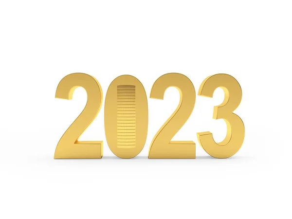 Numărul Aur 2023 Teanc Monede Ilustrație — Fotografie, imagine de stoc