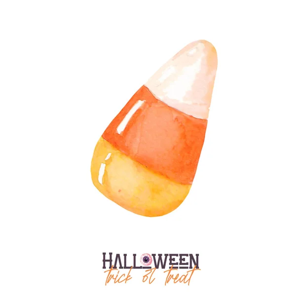 Watercolor Halloween Candy Corn Candy Corn Isolated White Background Trick — Stock Photo, Image