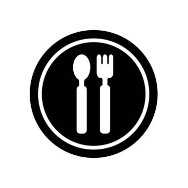 Siyah plakalı çatal bıçak logosu ve simgesi