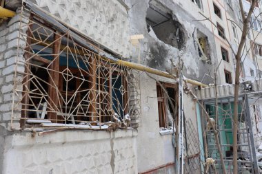 Ruins of the building of Palace of Work in the Kharkiv