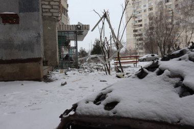Ruins of the building of Palace of Work in the Kharkiv