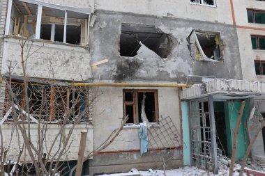 Ruined house in the Kharkiv after Russian artillery strikes, Northern Saltivka, March 2022