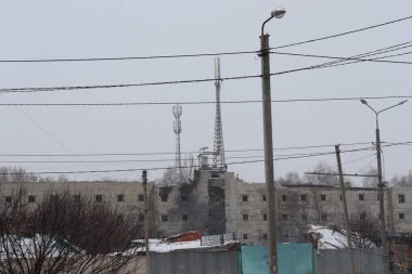 Ruins of the building of Palace of Work in the Kharkiv