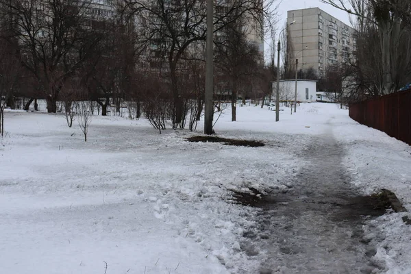 Парк Після Обстрілу Російської Армії Харкові Салтівка Березень 2022 Року — стокове фото