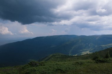 Güzel Karpat Dağları, yol, tepeler, orman, Ukrayna