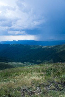 Güzel Karpat Dağları, yol, tepeler, orman, Ukrayna