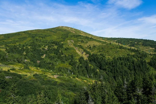 Piękne Góry Karpackie Droga Wzgórza Las Ukrainene — Zdjęcie stockowe