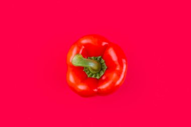 Paprika. Pepper red. Bell pepper isolated on red background . Sweet red pepper. With clipping path. Full depth of field