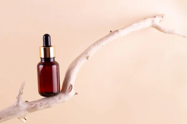 Natural Herbal Serum Glass Bottle Pipette Feminine Hygiene Stands Wooden —  Fotos de Stock