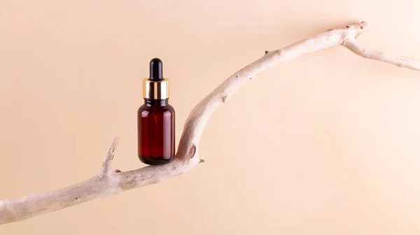 Essential Oil Moisturizing Facial Skincare Product Natural Herbal Serum Glass —  Fotos de Stock