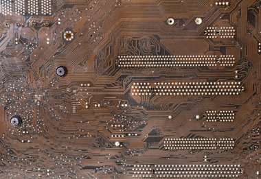 Dokular, eski ana kart şemaları, çizgiler, lehim noktaları..