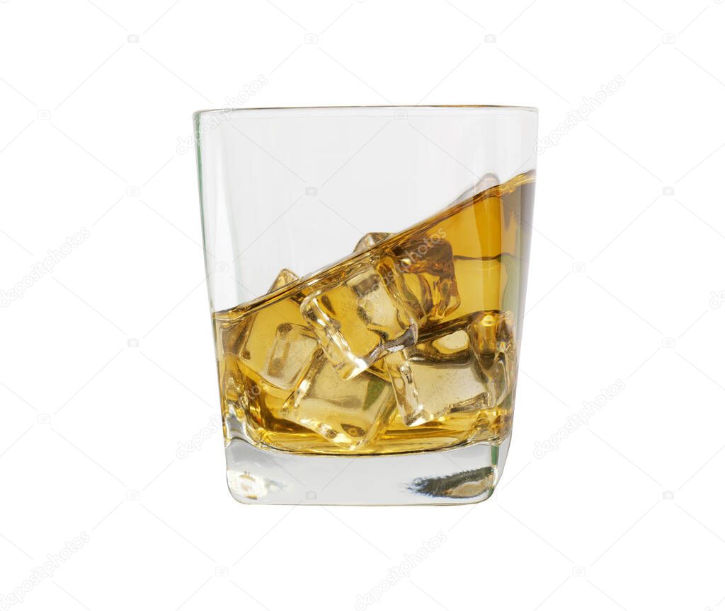 glass for liquor Translucent elements are made of glass, empty objects are placed separately on a white background.