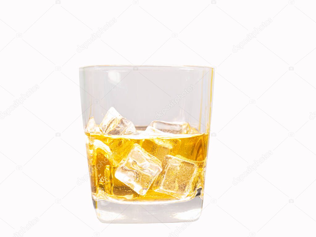 glass for liquor Translucent elements are made of glass, empty objects are placed separately on a white background.