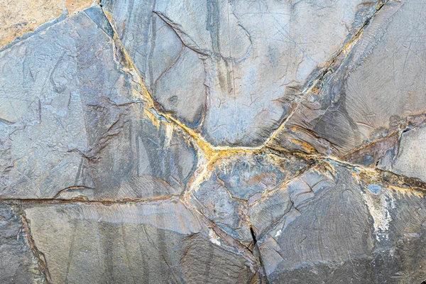 Surface Stone Slab Has Old Cracks Sun Rain Long Time — Stockfoto