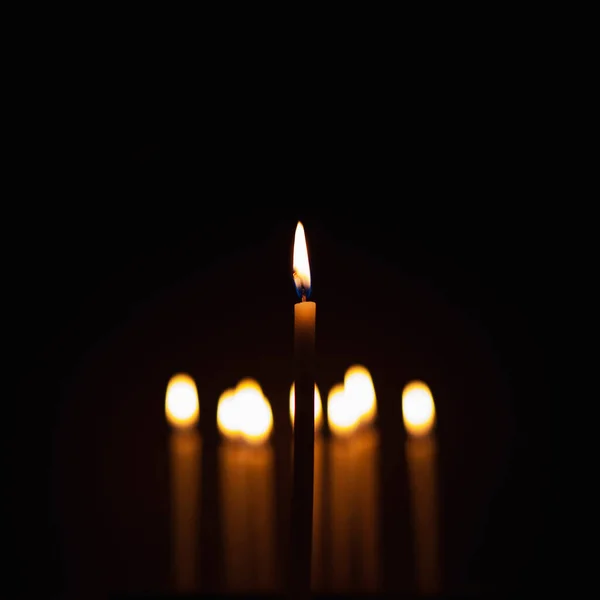 Velas Foram Acesas Escuridão Para Realizar Alguns Rituais Como Luz — Fotografia de Stock