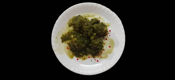 Curry Coriandre Verte Pomme Terre Est Une Recette Indienne Épicée — Photo