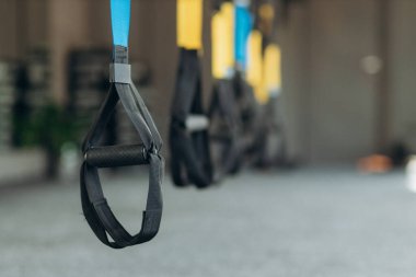Spor aksesuarları fitness ve sağlıklı spor malzemeleri: eğitim kayışları döngü ekipmanı. Döngü fonksiyonel eğitim ekipmanlarını kapat
