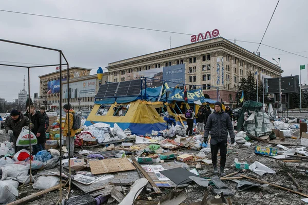 Ukraine Charków Marca 2022 Widok Zrujnowane Centrum Charkowa Inwazja Rosji — Darmowe zdjęcie stockowe