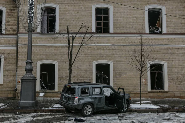 Ukraine Kharkiv March 2022 Pohled Zničené Centrum Charkova Ruská Invaze — Stock fotografie zdarma