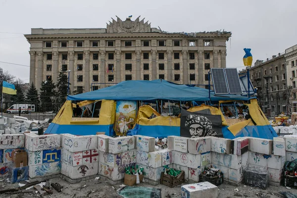Ukraine Kharkiv Mart 2022 Harkiv Harabe Şehir Merkezinin Görüntüsü Rusya — Ücretsiz Stok Fotoğraf