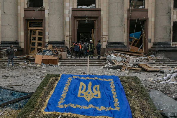 Ukraine Kharkiv March 2022 View Ruined City Center Kharkiv Russia — Stock Photo, Image