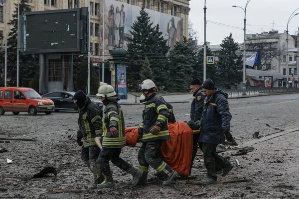 Ukraine Kharkiv March 2022 Volunteers Help Victims People Russia Invasion Stock Image