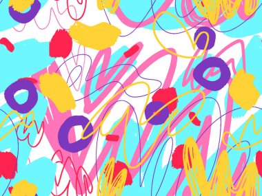 Rastgele düzenlenmiş noktalarla elle çizilmiş soyut desen 