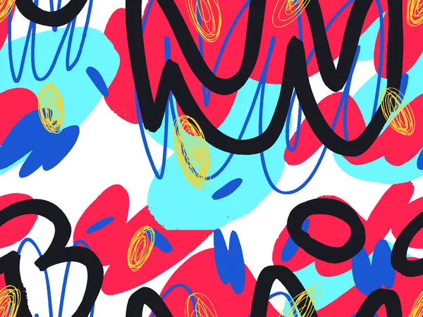 Patrón abstracto dibujado a mano con manchas dispuestas al azar — Vector de stock