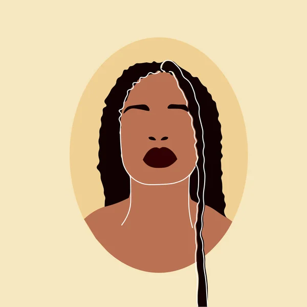 Schönes Porträt Einer Afro Frau Modeillustration Einer Modernen Frau Für Stockvektor