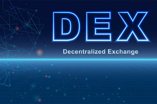Dex Scambi Decentrati Dex Abstract Digital Illustration Concept Banner Website — Vettoriale Stock