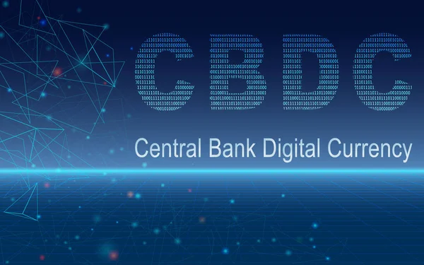 Cbdc Central Bank Digital Currency Banner Business Technology Financial Blockchain — Vettoriale Stock