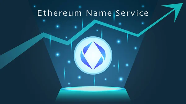 Ens Ethereum Name Service Uptrend Price Rising Crypto Coin Symbol — Vettoriale Stock