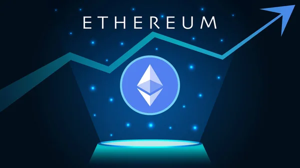 Eth Ethereum Uptrend Price Rising Crypto Coin Symbol Arrow Eth — ストックベクタ