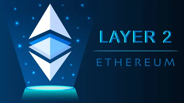 Eth Ethereum Layer Blockchain Technology Solutions Illustration Idea Ethereum Logo — Vettoriale Stock