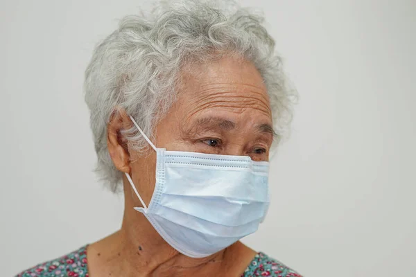 Asiática Anciana Mujer Mayor Paciente Sentado Sonrisa Cara Con Feliz —  Fotos de Stock