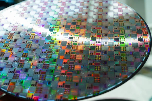 Silicon Wafer Manufacturing Semiconductor Integrated Circuit — Stock Photo, Image