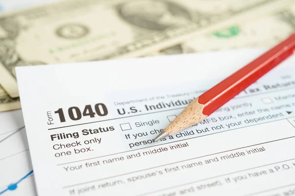 Formularz Podatkowy 1040 Usa Indywidualna Deklaracja Podatkowa Koncepcja Finansowania Działalności — Zdjęcie stockowe