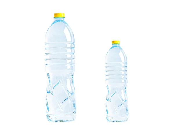Plastová Láhev Vodou Izolované Bílém Pozadí Minerální Zdravý Koncept — Stock fotografie