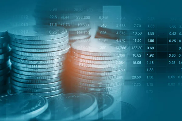 Tőzsdei Finanszírozás Üzleti Gazdasági Trend Grafikon Digitális Technológia — Stock Fotó
