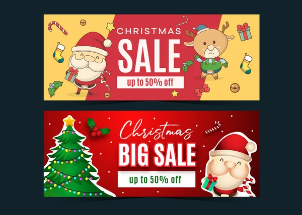 Banner Christmas Sale Design Background — Stock Vector