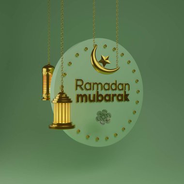 Ramazan Mübarek kavramı 2022 Türkiye 'nin geleneksel feneriyle geçmektedir. Ramazan Kareem Mübarek 3d arkaplan.