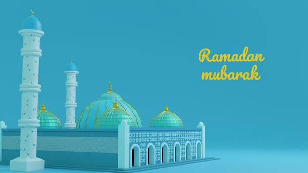 Ramadan Mubarak Islamic Wallpaper Design Rendered Mosque Use Social Media — Stock Photo, Image