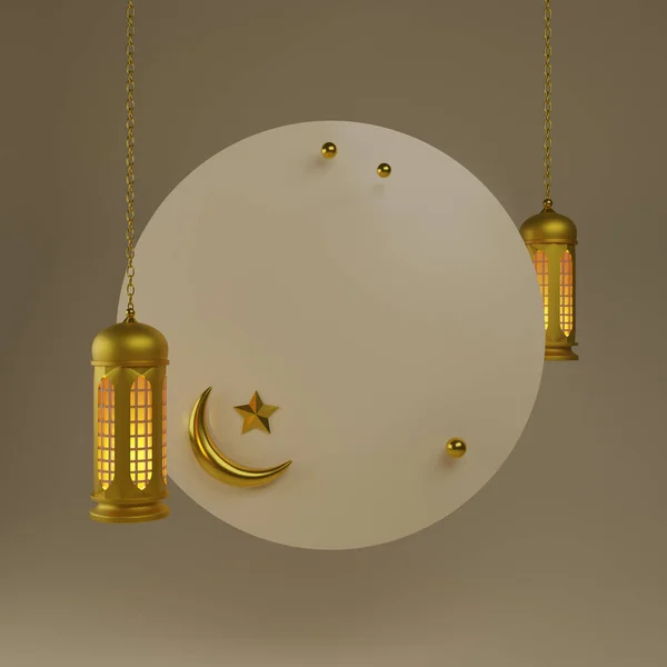 Eid Mubarak Islamic Greeting Background Islamic Decorations — Stock Photo, Image