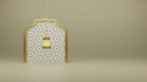 Eid Mubarak Islamitisch Ontwerp Luxe Patroonvenster — Stockfoto