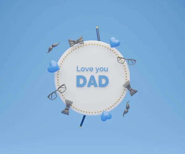 Vatertagsfeier Karte Ich Liebe Dich Papa Nachricht Gerendert — Stockfoto