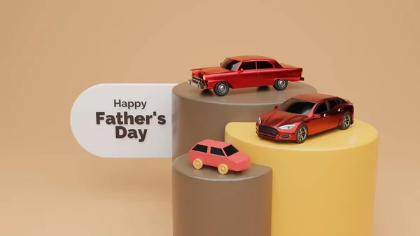 Happy Father Day Greeting Card Design Car Father Day Post — стоковое фото
