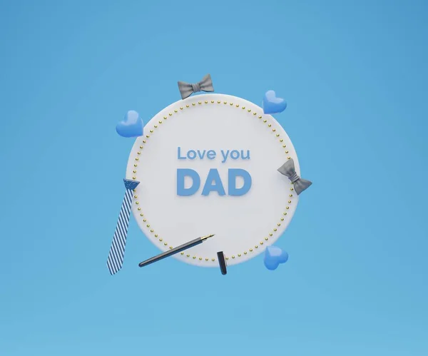 Father Day Celebration Card Love You Dad Message Rendered — стоковое фото