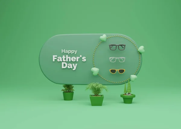 Happy Father Day Greeting Card Design Rendering Glasses — стоковое фото