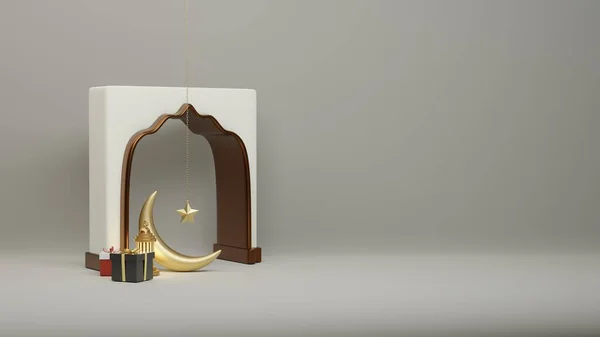 Ісламський Пост Продажу Мег Реалістичними Дверима Мечеті — стокове фото