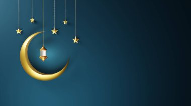 İslami tebrik kartı 3d Ramazan Mübarek gönderim şablonu